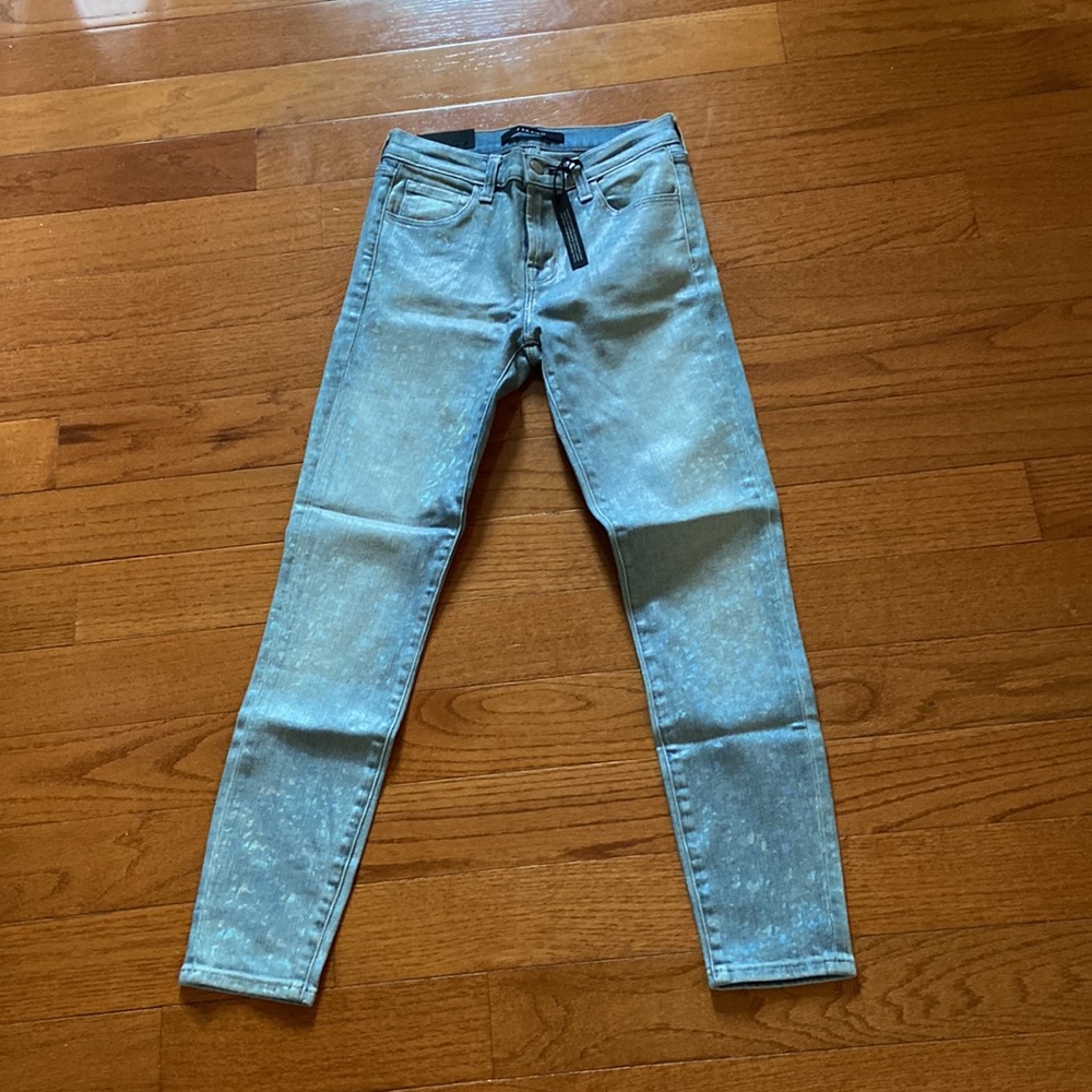 J Brand
Women's Blue 835 Cropped Holographic
Mid-rise Skinny Jeans